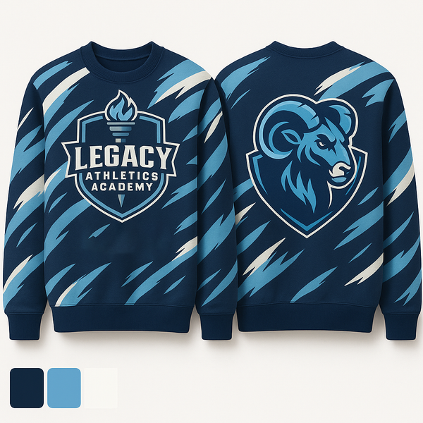 Crew Neck Sweatshirt, Rams Football, , Teamtime, Team time, sublimation, custom sports apparel, team uniforms, spirit wear, spiritwear, sports uniforms, custom shirts, team store, custom team store, fundraiser sports, apparel fundraiser
