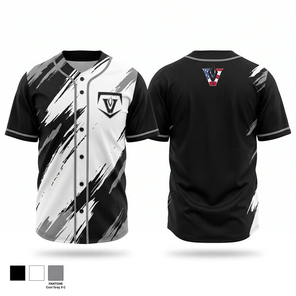 Full Button Baseball Jersey, Vandegrift High School Baseball, Baseball, Teamtime, Team time, sublimation, custom sports apparel, team uniforms, spirit wear, spiritwear, sports uniforms, custom shirts, team store, custom team store, fundraiser sports, apparel fundraiser