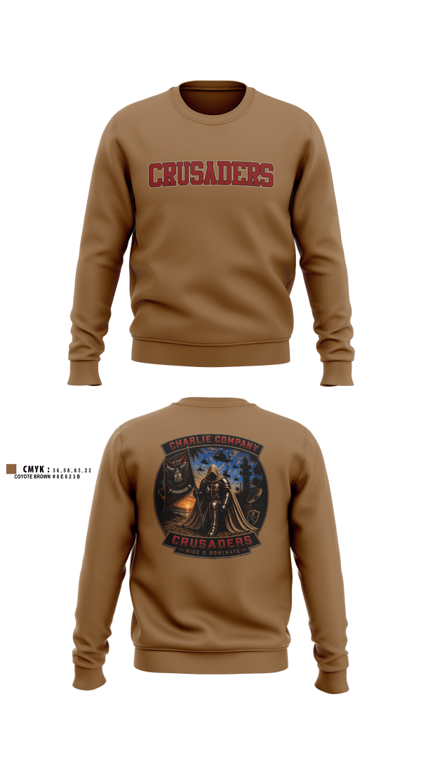 Crew Neck Sweatshirt, CRUSADERS, Army, Teamtime, Team time, sublimation, custom sports apparel, team uniforms, spirit wear, spiritwear, sports uniforms, custom shirts, team store, custom team store, fundraiser sports, apparel fundraiser