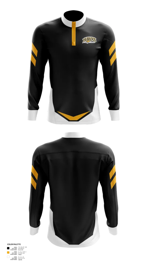 Quarter Zip Jacket, Hazelwood Central Hawks Volleyball, Women's Volleyball, Teamtime, Team time, sublimation, custom sports apparel, team uniforms, spirit wear, spiritwear, sports uniforms, custom shirts, team store, custom team store, fundraiser sports, apparel fundraiser
