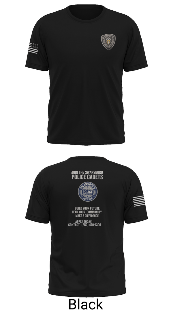 Old School Cotton Feel Shirt, Swansboro police cadets, Police, Teamtime, Team time, sublimation, custom sports apparel, team uniforms, spirit wear, spiritwear, sports uniforms, custom shirts, team store, custom team store, fundraiser sports, apparel fundraiser