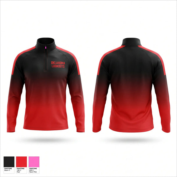 Quarter Zip Jacket, OKLAHOMA LOOKOUTS, Baseball, Teamtime, Team time, sublimation, custom sports apparel, team uniforms, spirit wear, spiritwear, sports uniforms, custom shirts, team store, custom team store, fundraiser sports, apparel fundraiser