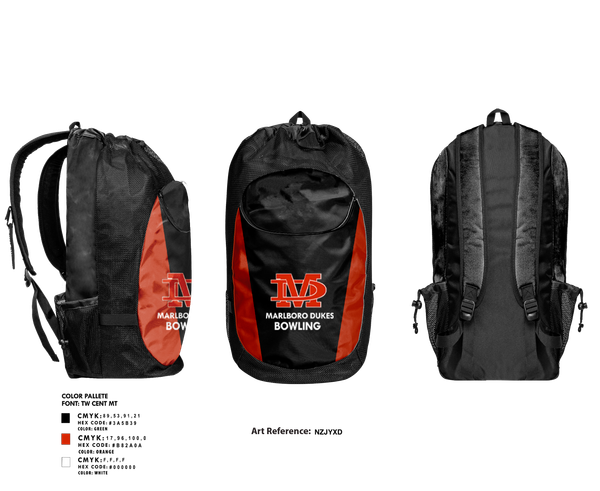 Gear Bag, Marlboro Dukes, Bowling, Teamtime, Team time, sublimation, custom sports apparel, team uniforms, spirit wear, spiritwear, sports uniforms, custom shirts, team store, custom team store, fundraiser sports, apparel fundraiser