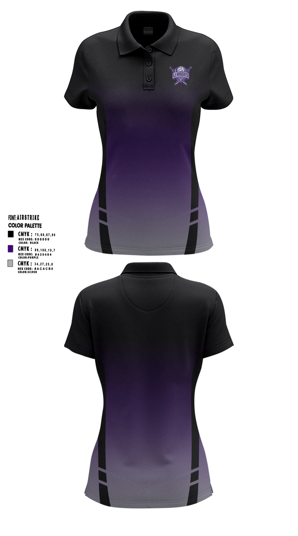 Womens Short Sleeve Performance Polo, LI Knights, Women's Volleyball, Teamtime, Team time, sublimation, custom sports apparel, team uniforms, spirit wear, spiritwear, sports uniforms, custom shirts, team store, custom team store, fundraiser sports, apparel fundraiser