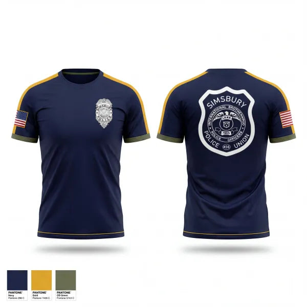 Short Sleeve Performance Shirt, Simsbury Police Department, Police, Teamtime, Team time, sublimation, custom sports apparel, team uniforms, spirit wear, spiritwear, sports uniforms, custom shirts, team store, custom team store, fundraiser sports, apparel fundraiser