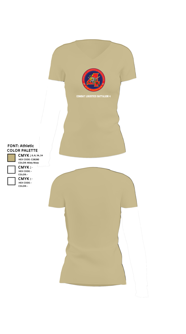 Womens Short Sleeve Vneck Shirt, Combat Logistics Battalion 4, , Teamtime, Team time, sublimation, custom sports apparel, team uniforms, spirit wear, spiritwear, sports uniforms, custom shirts, team store, custom team store, fundraiser sports, apparel fundraiser