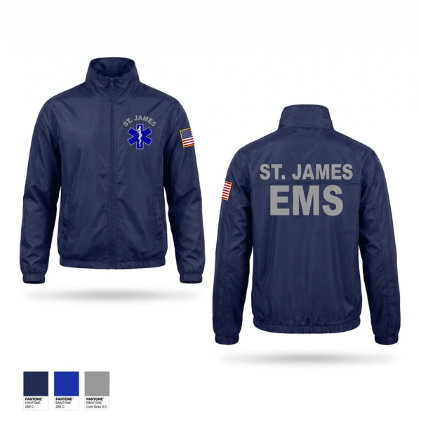 Windbreaker, St. James EMS, EMS/EMT, Teamtime, Team time, sublimation, custom sports apparel, team uniforms, spirit wear, spiritwear, sports uniforms, custom shirts, team store, custom team store, fundraiser sports, apparel fundraiser