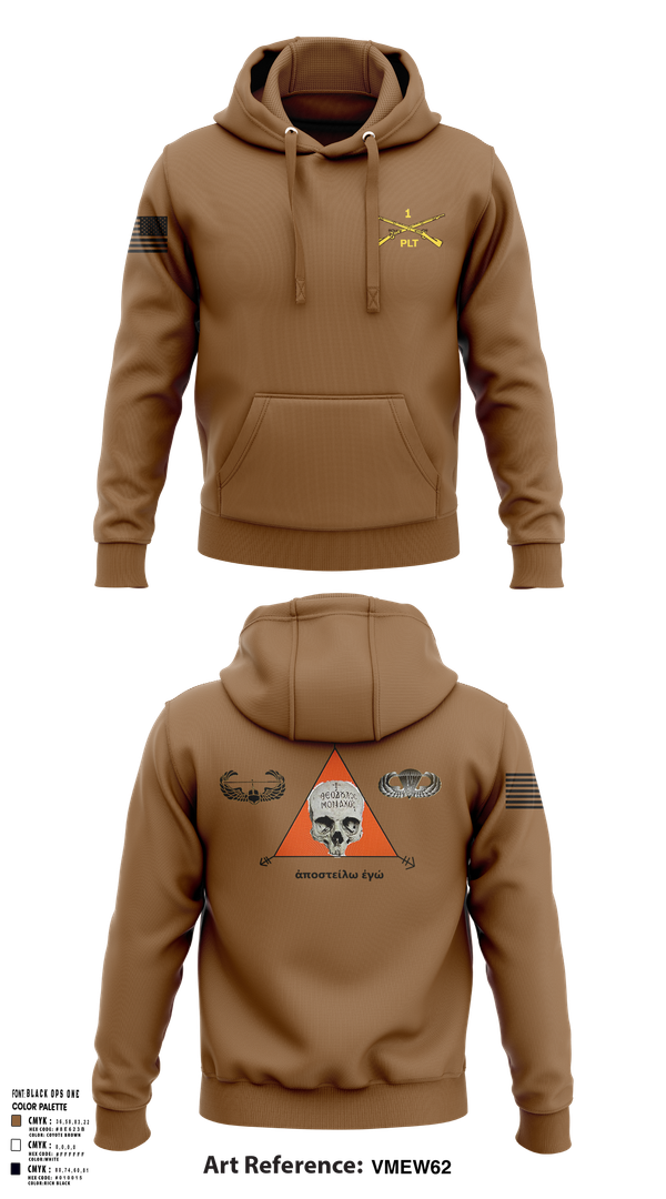 Hoodie, 1st PLT B Co 1-173IN, , Teamtime, Team time, sublimation, custom sports apparel, team uniforms, spirit wear, spiritwear, sports uniforms, custom shirts, team store, custom team store, fundraiser sports, apparel fundraiser