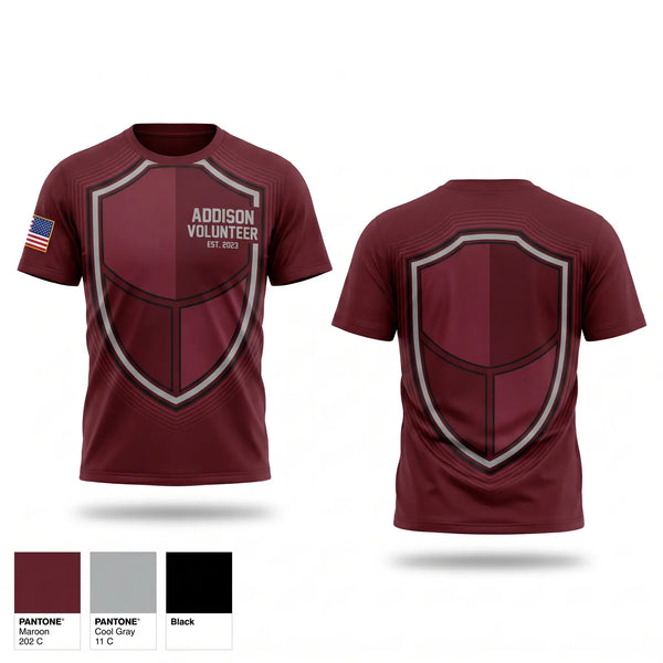 Old School Cotton Feel Shirt, Addison volunteer, Fire Department, Teamtime, Team time, sublimation, custom sports apparel, team uniforms, spirit wear, spiritwear, sports uniforms, custom shirts, team store, custom team store, fundraiser sports, apparel fundraiser