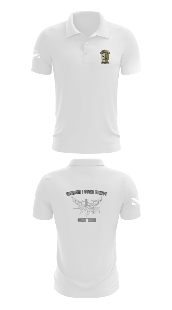 Short Sleeve Performance Polo, Cocke County Newport Swat, Police, Teamtime, Team time, sublimation, custom sports apparel, team uniforms, spirit wear, spiritwear, sports uniforms, custom shirts, team store, custom team store, fundraiser sports, apparel fundraiser