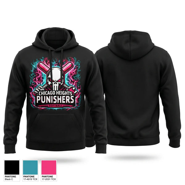 Hoodie, Chicago Heights Punishers, Softball, Teamtime, Team time, sublimation, custom sports apparel, team uniforms, spirit wear, spiritwear, sports uniforms, custom shirts, team store, custom team store, fundraiser sports, apparel fundraiser