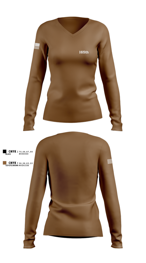 Womens Long Sleeve Vneck Shirt, 165th, Army, Teamtime, Team time, sublimation, custom sports apparel, team uniforms, spirit wear, spiritwear, sports uniforms, custom shirts, team store, custom team store, fundraiser sports, apparel fundraiser