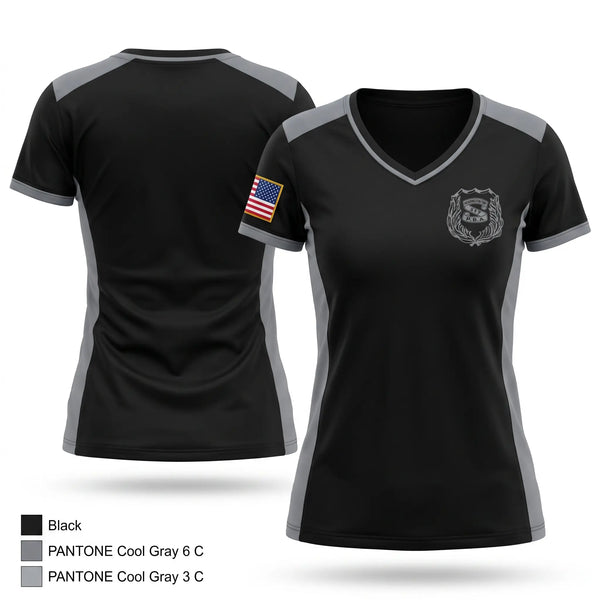 Womens Short Sleeve Vneck Shirt, Readington Police Department/PBA317, Police, Teamtime, Team time, sublimation, custom sports apparel, team uniforms, spirit wear, spiritwear, sports uniforms, custom shirts, team store, custom team store, fundraiser sports, apparel fundraiser