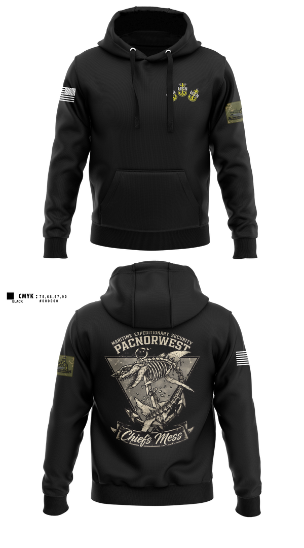 Hoodie, MES PACNORWEST HVU Chiefs Mess, Navy, Teamtime, Team time, sublimation, custom sports apparel, team uniforms, spirit wear, spiritwear, sports uniforms, custom shirts, team store, custom team store, fundraiser sports, apparel fundraiser