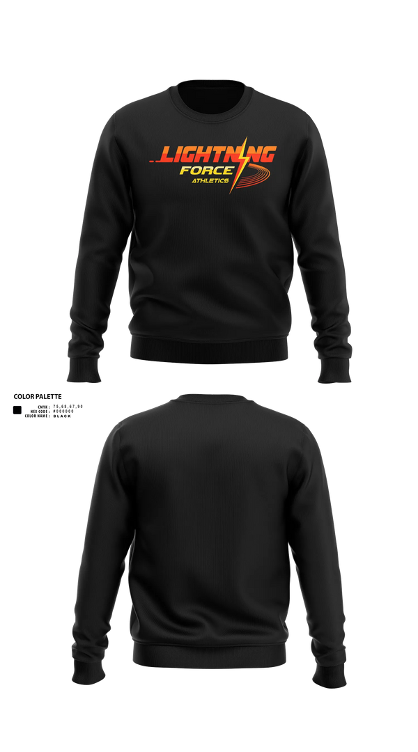 Crew Neck Sweatshirt, Lightning Force Athletics, Track & Field, Teamtime, Team time, sublimation, custom sports apparel, team uniforms, spirit wear, spiritwear, sports uniforms, custom shirts, team store, custom team store, fundraiser sports, apparel fundraiser