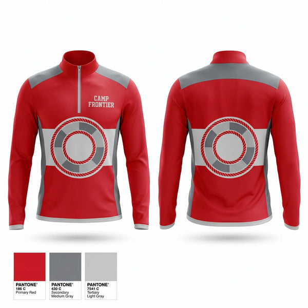 Quarter Zip Jacket, Camp Frontier, Swimming, Teamtime, Team time, sublimation, custom sports apparel, team uniforms, spirit wear, spiritwear, sports uniforms, custom shirts, team store, custom team store, fundraiser sports, apparel fundraiser