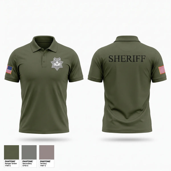 Short Sleeve Performance Polo, Modoc County Sheriff's Office, Police, Teamtime, Team time, sublimation, custom sports apparel, team uniforms, spirit wear, spiritwear, sports uniforms, custom shirts, team store, custom team store, fundraiser sports, apparel fundraiser