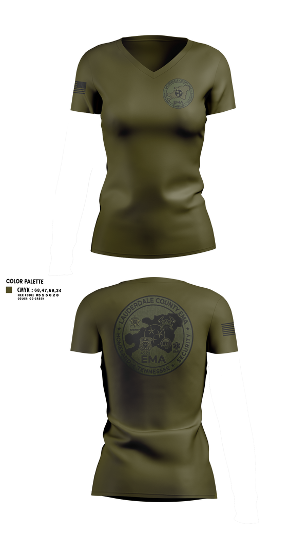 Womens Short Sleeve Vneck Shirt, Lauderdale County Emergency Management Homeland Securtiy, Fire Department, Teamtime, Team time, sublimation, custom sports apparel, team uniforms, spirit wear, spiritwear, sports uniforms, custom shirts, team store, custom team store, fundraiser sports, apparel fundraiser