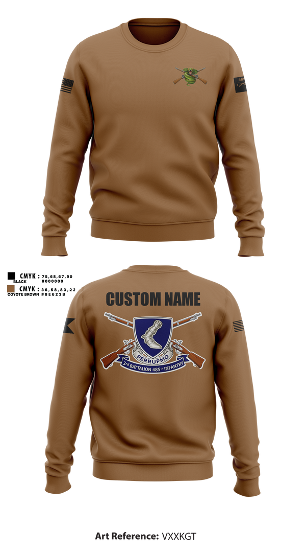 Crew Neck Sweatshirt, 3/485th IN BN VIPERS, Army, Teamtime, Team time, sublimation, custom sports apparel, team uniforms, spirit wear, spiritwear, sports uniforms, custom shirts, team store, custom team store, fundraiser sports, apparel fundraiser