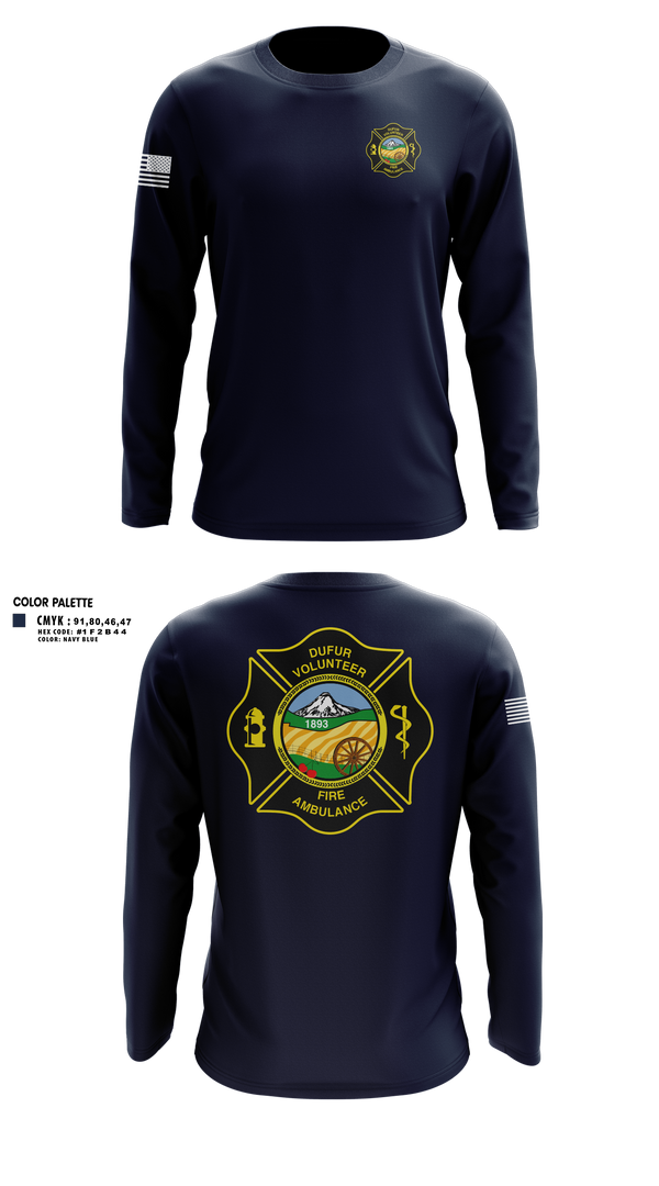 Long Sleeve Performance Shirt, Dufur Volunteer Fire and Ambulance, Fire Department, Teamtime, Team time, sublimation, custom sports apparel, team uniforms, spirit wear, spiritwear, sports uniforms, custom shirts, team store, custom team store, fundraiser sports, apparel fundraiser