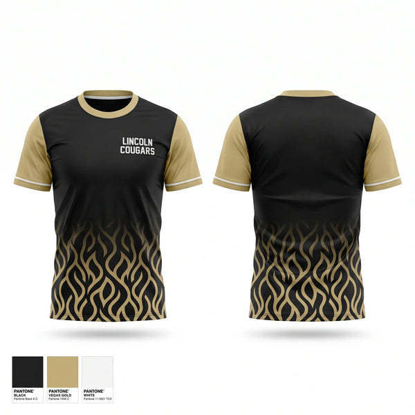 Soft Poly Tee Cotton Like Feel, LINCOLN COUGARS, , Teamtime, Team time, sublimation, custom sports apparel, team uniforms, spirit wear, spiritwear, sports uniforms, custom shirts, team store, custom team store, fundraiser sports, apparel fundraiser