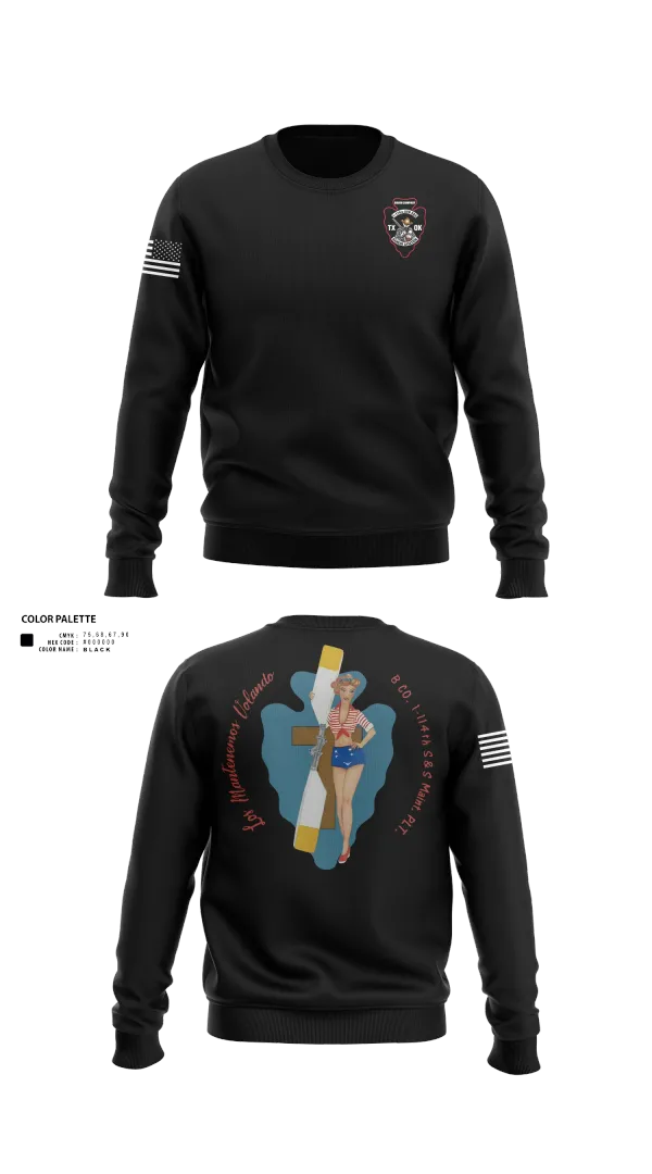 Crew Neck Sweatshirt, B Co 1/114th Maintenance, Army, Teamtime, Team time, sublimation, custom sports apparel, team uniforms, spirit wear, spiritwear, sports uniforms, custom shirts, team store, custom team store, fundraiser sports, apparel fundraiser