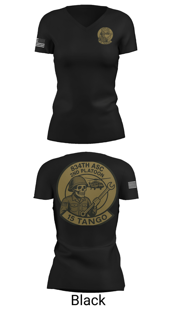 Womens Short Sleeve Vneck Shirt, B-Co 834th ASB, National Guard, Teamtime, Team time, sublimation, custom sports apparel, team uniforms, spirit wear, spiritwear, sports uniforms, custom shirts, team store, custom team store, fundraiser sports, apparel fundraiser