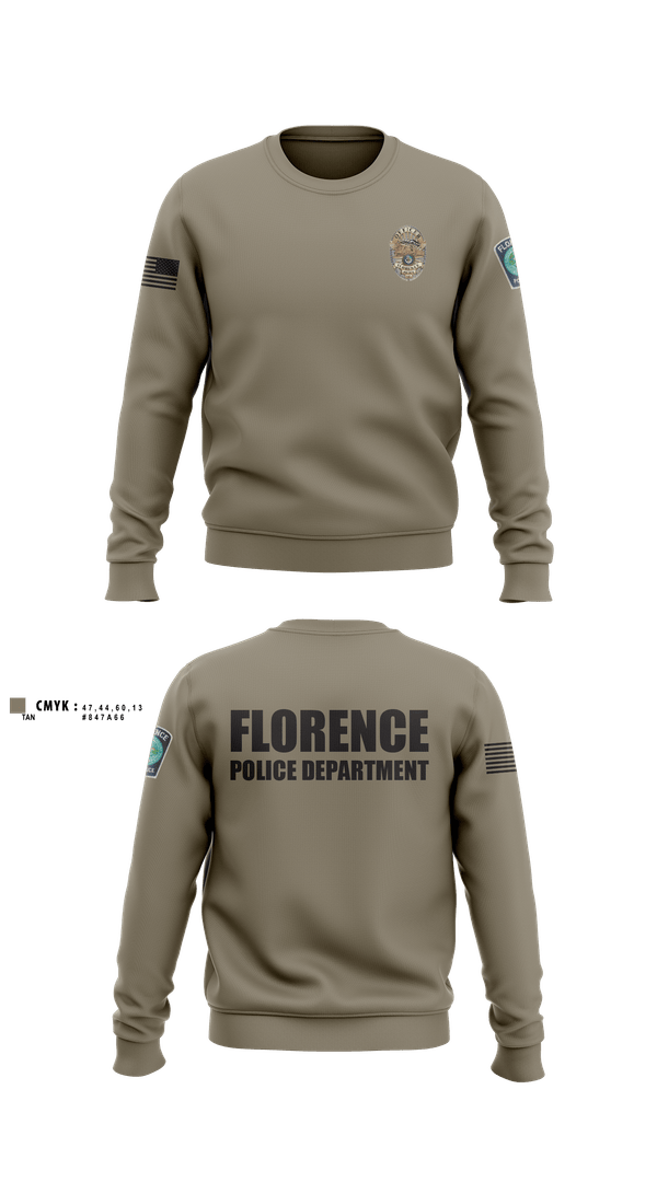 Crew Neck Sweatshirt, Florence Police Department, Police, Teamtime, Team time, sublimation, custom sports apparel, team uniforms, spirit wear, spiritwear, sports uniforms, custom shirts, team store, custom team store, fundraiser sports, apparel fundraiser
