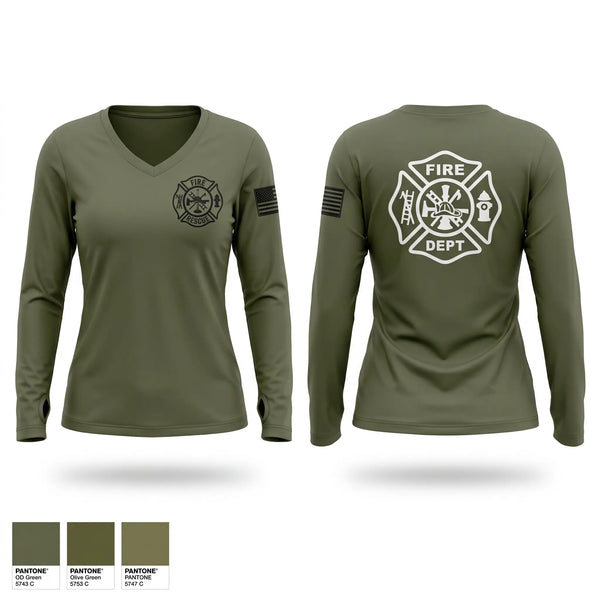 Womens Long Sleeve Vneck Shirt, Maple ridge fd, Fire Department, Teamtime, Team time, sublimation, custom sports apparel, team uniforms, spirit wear, spiritwear, sports uniforms, custom shirts, team store, custom team store, fundraiser sports, apparel fundraiser