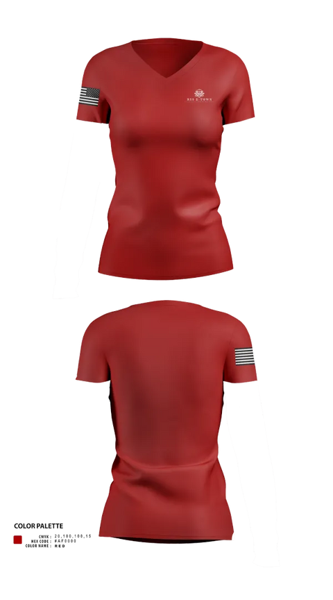 Womens Short Sleeve Vneck Shirt, RSS E-Town, , Teamtime, Team time, sublimation, custom sports apparel, team uniforms, spirit wear, spiritwear, sports uniforms, custom shirts, team store, custom team store, fundraiser sports, apparel fundraiser