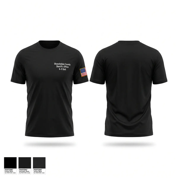 Short Sleeve Performance Shirt, Okeechobee County Sheriff’s Office K9 Unit, Police, Teamtime, Team time, sublimation, custom sports apparel, team uniforms, spirit wear, spiritwear, sports uniforms, custom shirts, team store, custom team store, fundraiser sports, apparel fundraiser