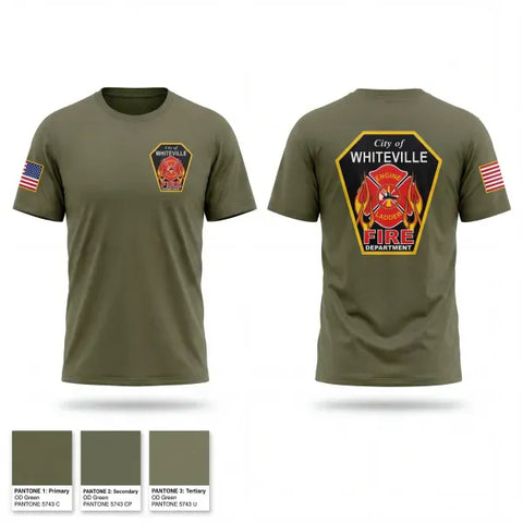 Old School Cotton Feel Shirt, WHITEVILLE FIRE DEPARTMENT, Fire Department, Teamtime, Team time, sublimation, custom sports apparel, team uniforms, spirit wear, spiritwear, sports uniforms, custom shirts, team store, custom team store, fundraiser sports, apparel fundraiser