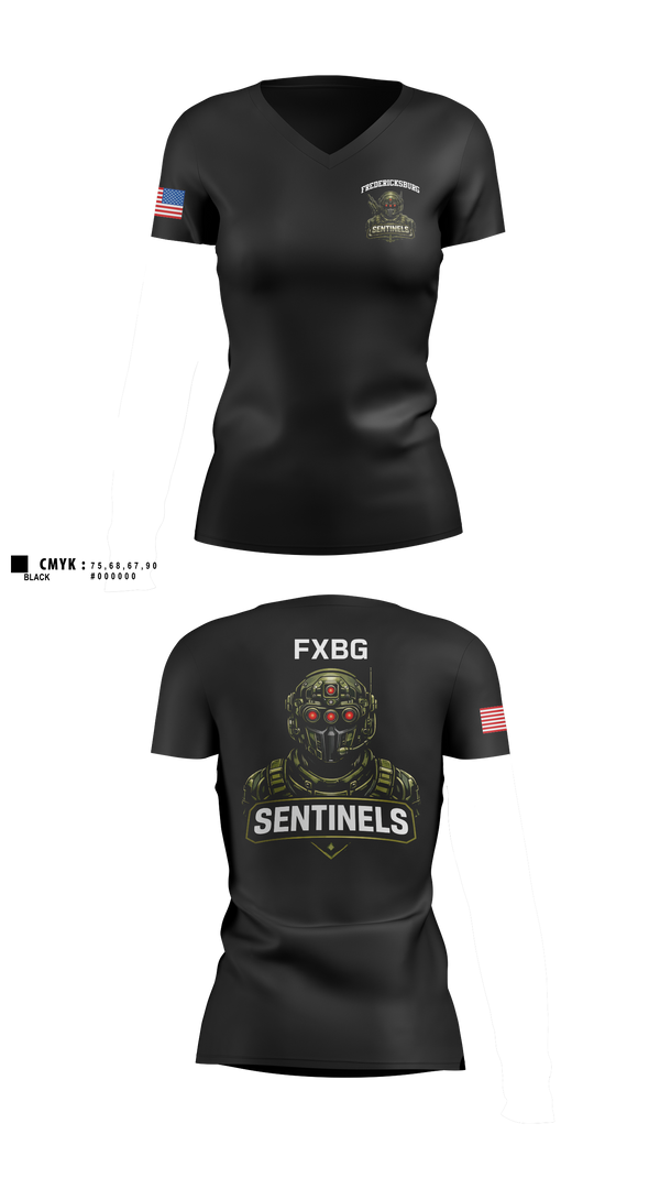Womens Short Sleeve Vneck Shirt, Fredericksburg Army Recruiting, Army, Teamtime, Team time, sublimation, custom sports apparel, team uniforms, spirit wear, spiritwear, sports uniforms, custom shirts, team store, custom team store, fundraiser sports, apparel fundraiser