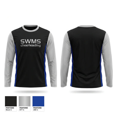 Long Sleeve Performance Shirt, SWMS cheerleading, Cheer, Teamtime, Team time, sublimation, custom sports apparel, team uniforms, spirit wear, spiritwear, sports uniforms, custom shirts, team store, custom team store, fundraiser sports, apparel fundraiser