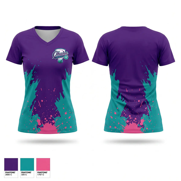 Womens Short Sleeve Vneck Shirt, Ohana, Softball, Teamtime, Team time, sublimation, custom sports apparel, team uniforms, spirit wear, spiritwear, sports uniforms, custom shirts, team store, custom team store, fundraiser sports, apparel fundraiser