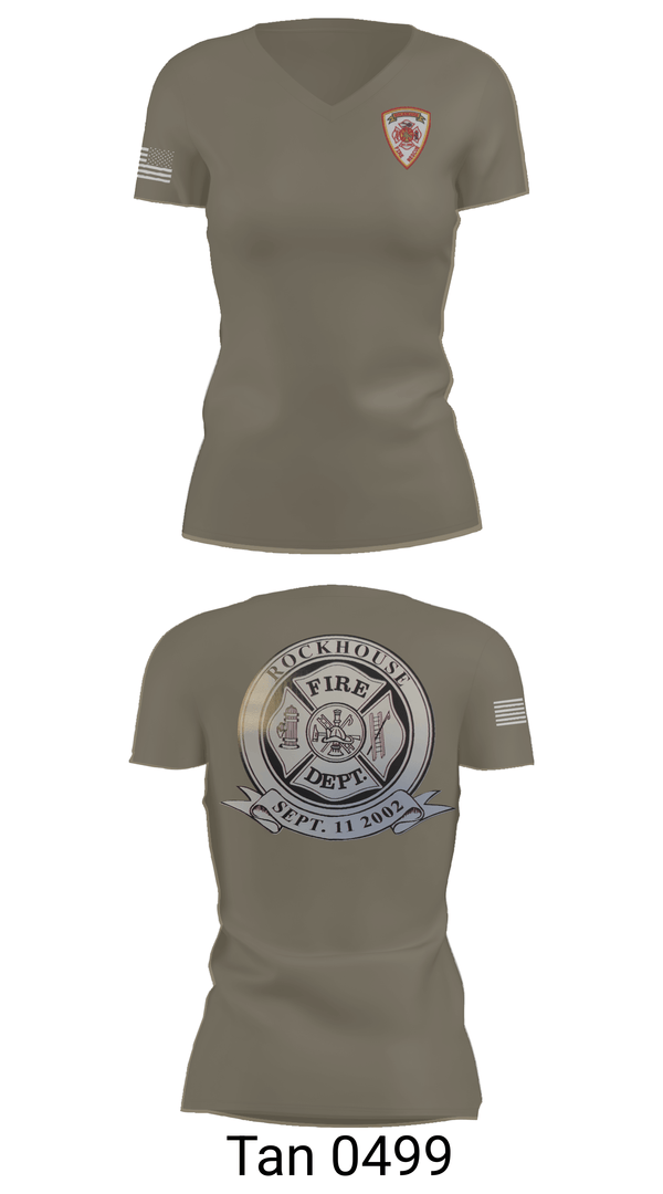 Womens Short Sleeve Vneck Shirt, Rockhouse vol Fire department, Fire Department, Teamtime, Team time, sublimation, custom sports apparel, team uniforms, spirit wear, spiritwear, sports uniforms, custom shirts, team store, custom team store, fundraiser sports, apparel fundraiser