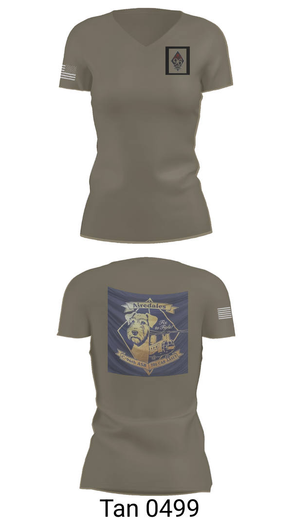 Womens Short Sleeve Vneck Shirt, Airedales, Army, Teamtime, Team time, sublimation, custom sports apparel, team uniforms, spirit wear, spiritwear, sports uniforms, custom shirts, team store, custom team store, fundraiser sports, apparel fundraiser