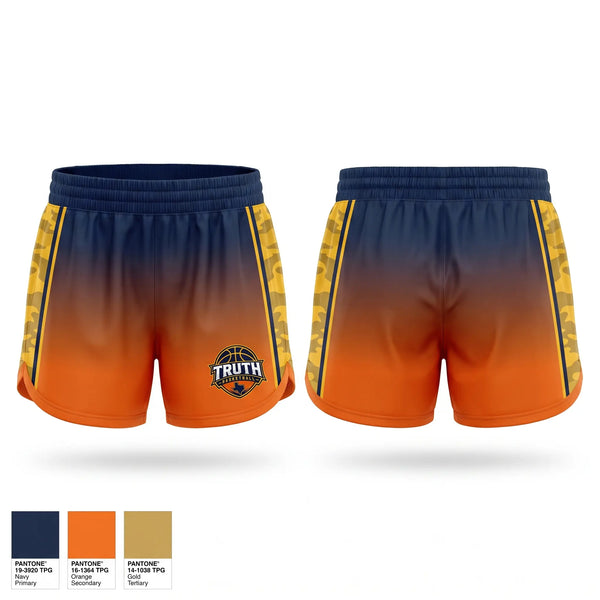 Womens Shorts, Truth Basketball, Women's Basketball, Teamtime, Team time, sublimation, custom sports apparel, team uniforms, spirit wear, spiritwear, sports uniforms, custom shirts, team store, custom team store, fundraiser sports, apparel fundraiser
