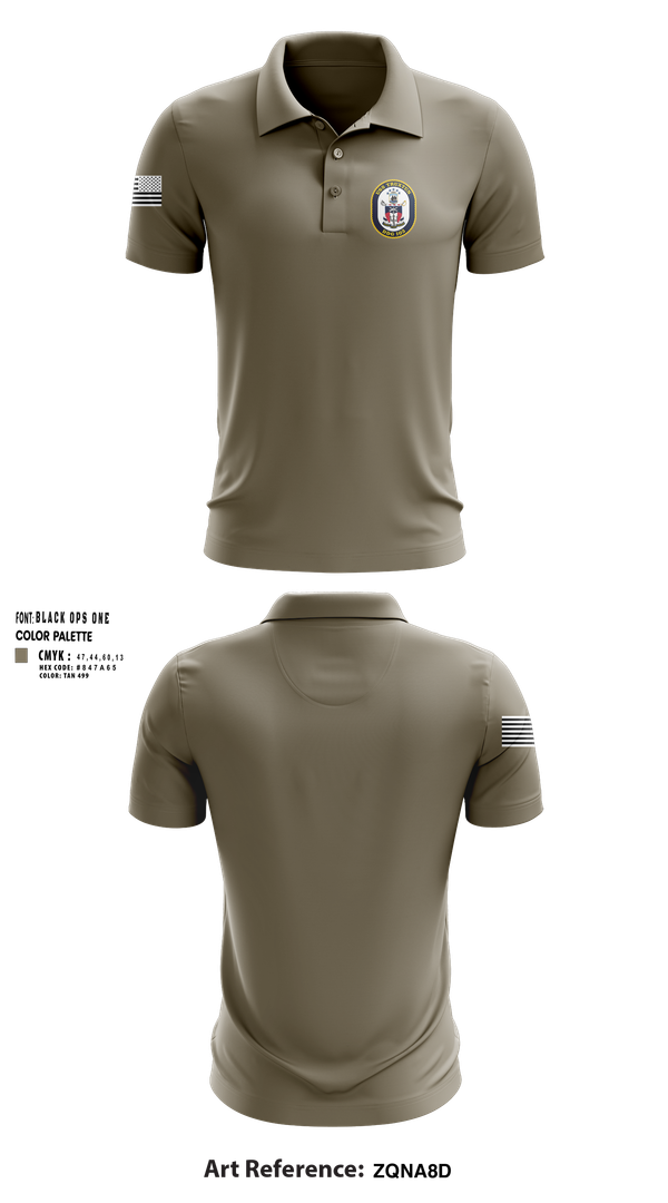 Short Sleeve Performance Polo, USS TRUXTUN DDG 103, Navy, Teamtime, Team time, sublimation, custom sports apparel, team uniforms, spirit wear, spiritwear, sports uniforms, custom shirts, team store, custom team store, fundraiser sports, apparel fundraiser