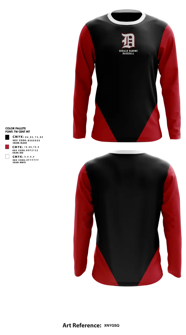 Long Sleeve Performance Shirt, DeKalb Barons Baseball, Baseball, Teamtime, Team time, sublimation, custom sports apparel, team uniforms, spirit wear, spiritwear, sports uniforms, custom shirts, team store, custom team store, fundraiser sports, apparel fundraiser