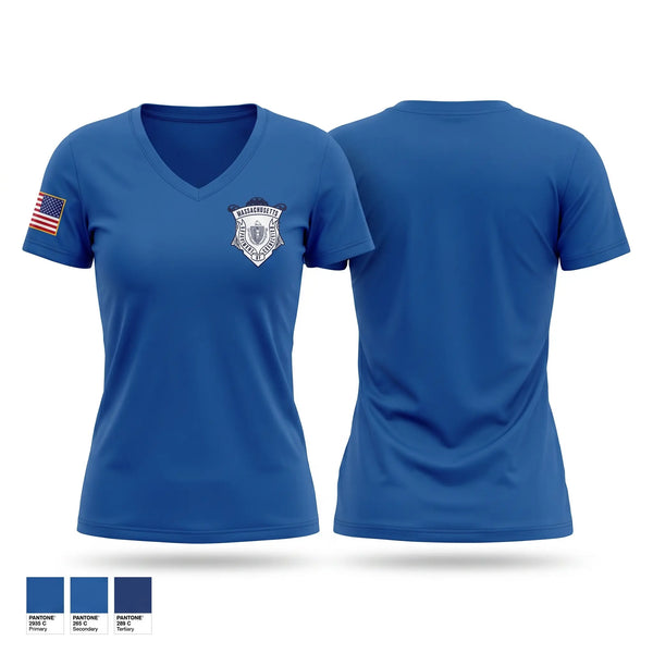 Womens Short Sleeve Vneck Shirt, Massachusetts Department of Correction, Police, Teamtime, Team time, sublimation, custom sports apparel, team uniforms, spirit wear, spiritwear, sports uniforms, custom shirts, team store, custom team store, fundraiser sports, apparel fundraiser