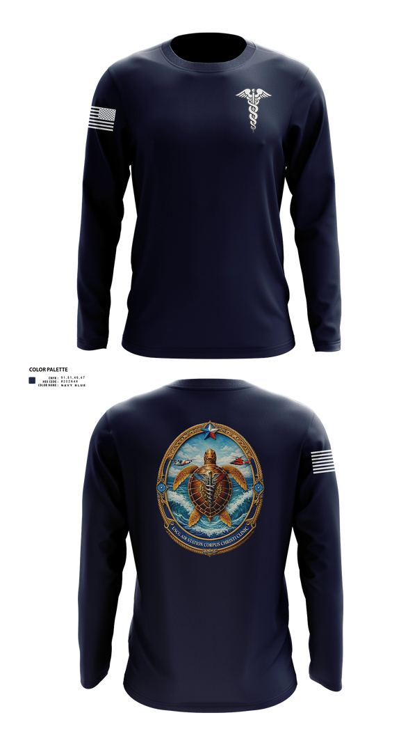 Long Sleeve Performance Shirt, Air Station Corpus Christi Clinic, Coast Guard, Teamtime, Team time, sublimation, custom sports apparel, team uniforms, spirit wear, spiritwear, sports uniforms, custom shirts, team store, custom team store, fundraiser sports, apparel fundraiser