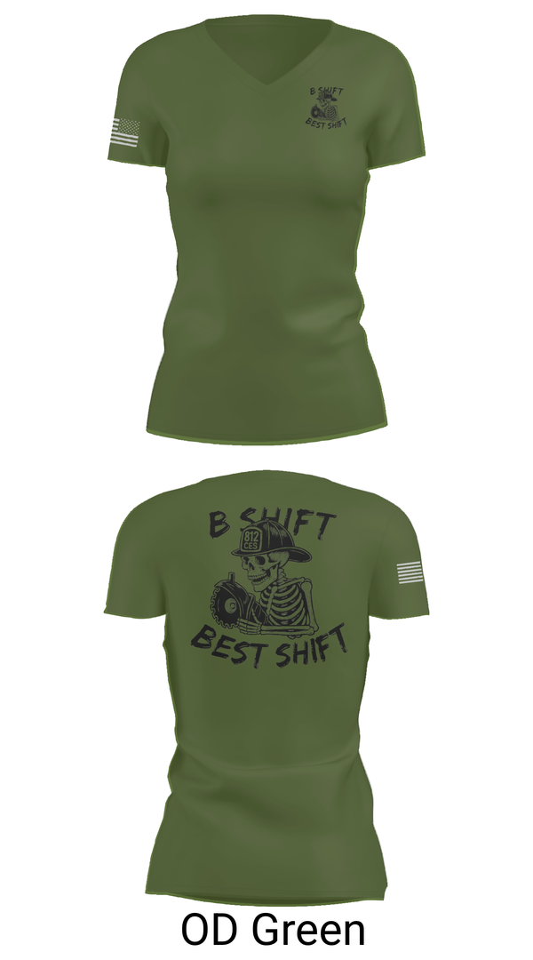 Womens Short Sleeve Vneck Shirt, 812 CES (B shift), Air Force, Teamtime, Team time, sublimation, custom sports apparel, team uniforms, spirit wear, spiritwear, sports uniforms, custom shirts, team store, custom team store, fundraiser sports, apparel fundraiser