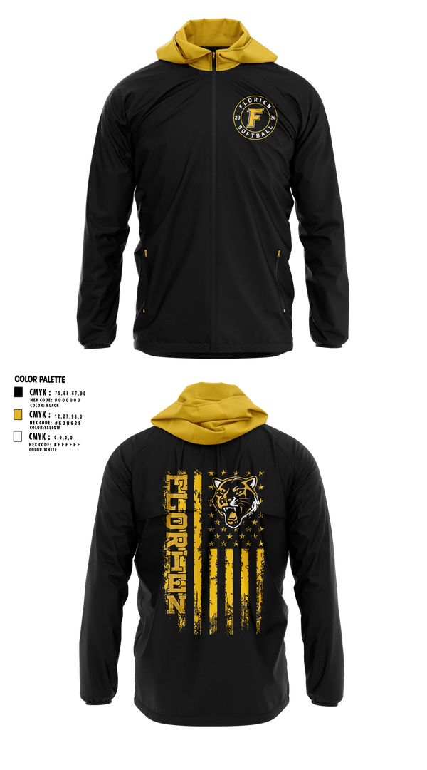 Windbreaker, Florien Blackcats, Softball, Teamtime, Team time, sublimation, custom sports apparel, team uniforms, spirit wear, spiritwear, sports uniforms, custom shirts, team store, custom team store, fundraiser sports, apparel fundraiser