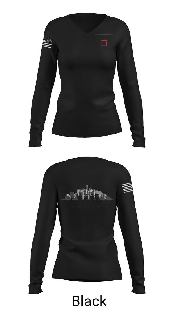 Womens Long Sleeve Vneck Shirt, 1-185th IN BN, , Teamtime, Team time, sublimation, custom sports apparel, team uniforms, spirit wear, spiritwear, sports uniforms, custom shirts, team store, custom team store, fundraiser sports, apparel fundraiser
