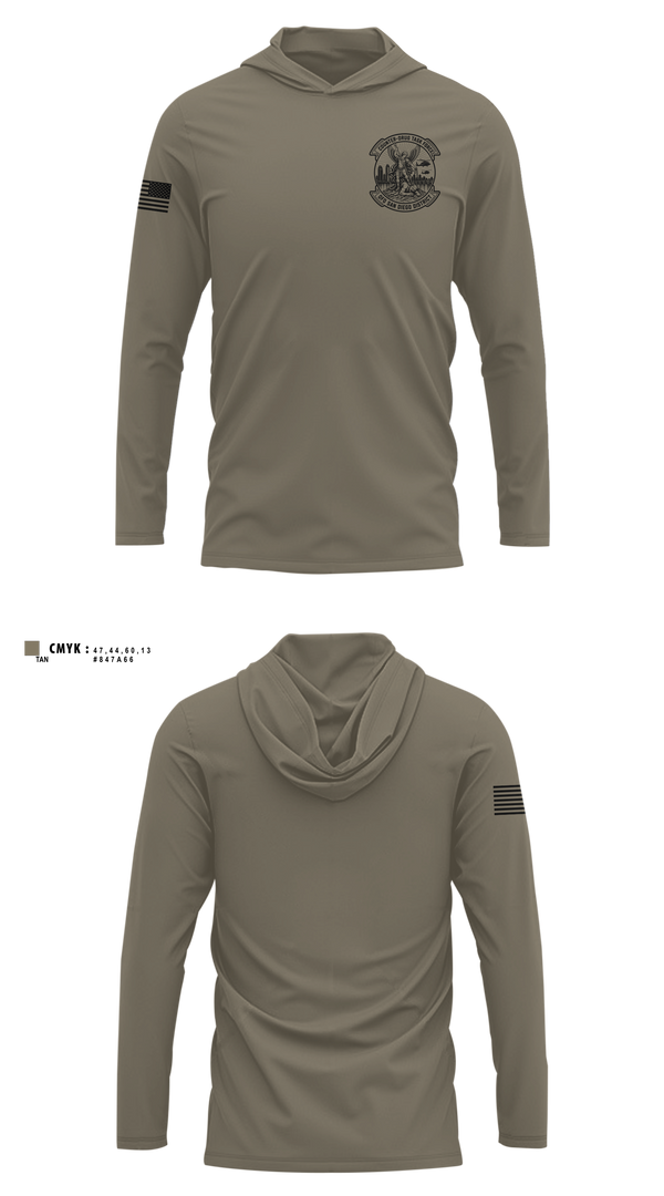 Long Sleeve Performance Shirt with hood, CDTF, Army, Teamtime, Team time, sublimation, custom sports apparel, team uniforms, spirit wear, spiritwear, sports uniforms, custom shirts, team store, custom team store, fundraiser sports, apparel fundraiser