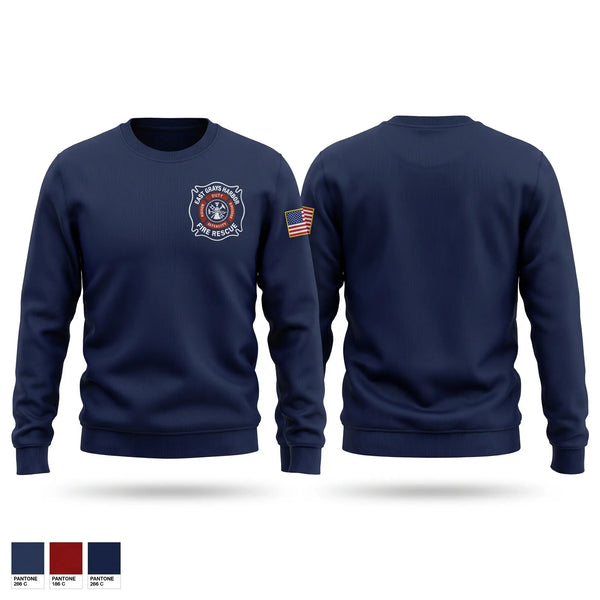 Crew Neck Sweatshirt, East Grays Harbor Fire Rescue, Fire Department, Teamtime, Team time, sublimation, custom sports apparel, team uniforms, spirit wear, spiritwear, sports uniforms, custom shirts, team store, custom team store, fundraiser sports, apparel fundraiser