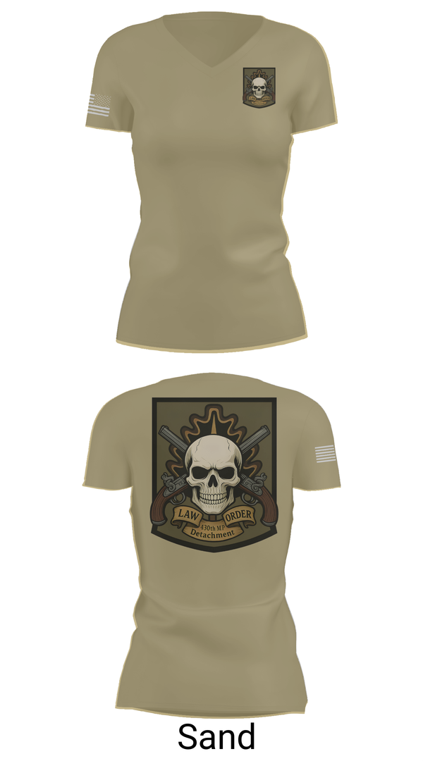 Womens Short Sleeve Vneck Shirt, 430th MP Detachment, , Teamtime, Team time, sublimation, custom sports apparel, team uniforms, spirit wear, spiritwear, sports uniforms, custom shirts, team store, custom team store, fundraiser sports, apparel fundraiser