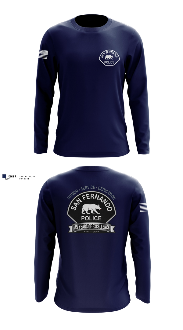 Long Sleeve Performance Shirt, San Fernando Police Department, Police, Teamtime, Team time, sublimation, custom sports apparel, team uniforms, spirit wear, spiritwear, sports uniforms, custom shirts, team store, custom team store, fundraiser sports, apparel fundraiser