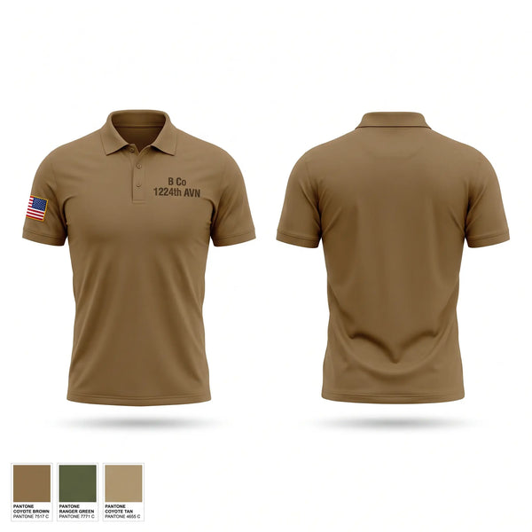 Short Sleeve Performance Polo, B Co 1-224th AVN, National Guard, Teamtime, Team time, sublimation, custom sports apparel, team uniforms, spirit wear, spiritwear, sports uniforms, custom shirts, team store, custom team store, fundraiser sports, apparel fundraiser